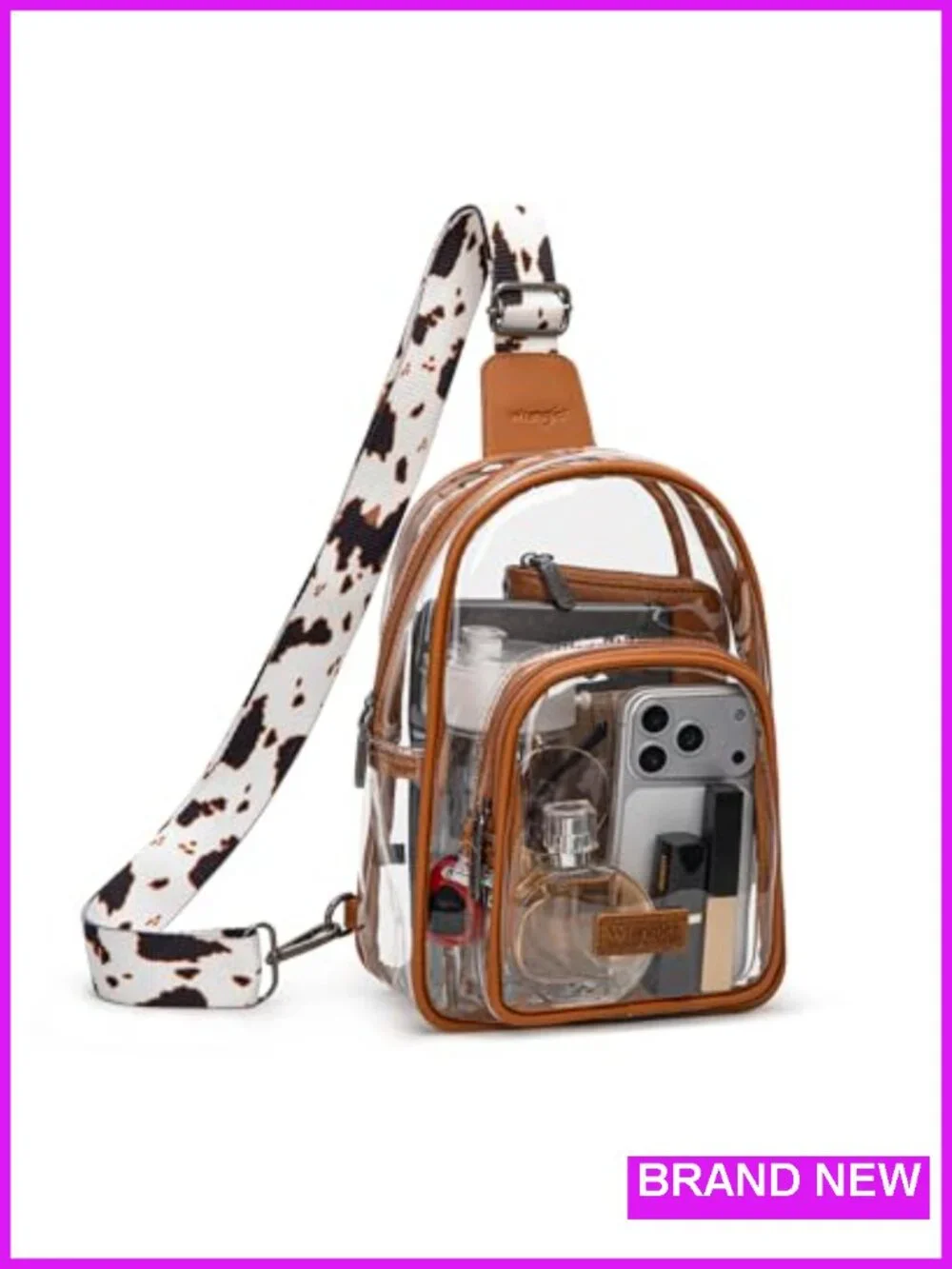 Clear Crossbody Sling Bag Women Stadium Approved PVC Purse Concerts
